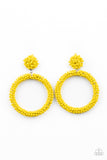 Be All You Can BEAD Yellow ✧ Seed Bead Post Earrings Post Earrings