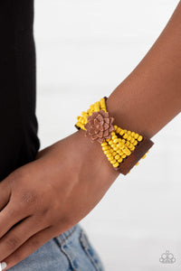Bracelet Stretchy,Bracelet Wooden,Wooden,Yellow,Tropical Sanctuary Yellow ✧ Bracelet