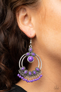 Earrings Fish Hook,Purple,Palm Breeze Purple ✧ Earrings