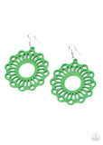 Dominican Daisy Green ✧ Wood Earrings Earrings