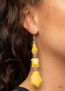 Earrings Fish Hook,Yellow,Geo Getaway Yellow ✧ Earrings