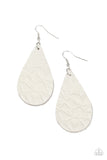 Beach Garden White ✧ Leather Earrings Earrings
