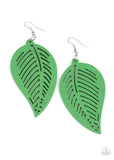 Tropical Foliage Green ✧ Wood Earrings Earrings