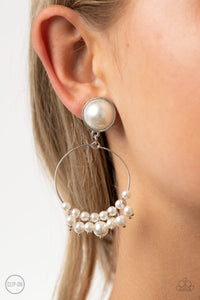 Earrings Clip-On,White,Seize Your Moment White ✧ Clip-On Earrings