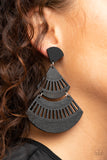 Oriental Oasis Black ✧ Wood Post Earrings Post Earrings
