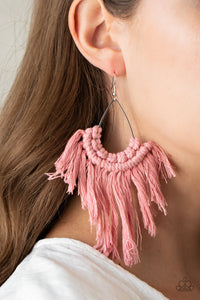 Earrings Fish Hook,Earrings Macramé,Macramé,Pink,Wanna Piece Of MACRAMÉ? Pink ✧ Macrame Earrings
