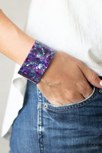 Bracelet Acrylic,Bracelet Cuff,Multi-Colored,Purple,Freestyle Fashion Purple  ✧ Bracelet