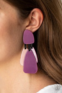 Earrings Acrylic,Earrings Post,Purple,All FAUX One Purple ✧ Acrylic Post Earrings