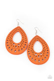Belize Beauty Orange ✧ Wood Earrings Earrings