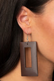 Totally Framed Brown ✧ Wood Earrings Earrings