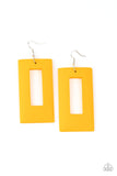 Totally Framed Yellow ✧ Wood Earrings Earrings