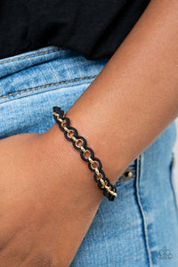 Black,Bracelet Clasp,Gold,Urban Bracelet,SUEDE Side to Side Black ✧ Bracelet