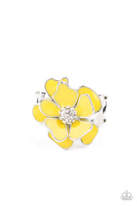 Ring Wide Back,Yellow,Hibiscus Holiday Yellow ✧ Ring