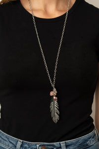 Light Pink,Necklace Long,Pink,Feather Flair Pink ✨ Necklace