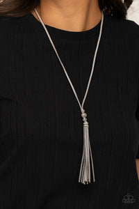 Necklace Long,Silver,Suede,Hold My Tassel Silver ✨ Necklace