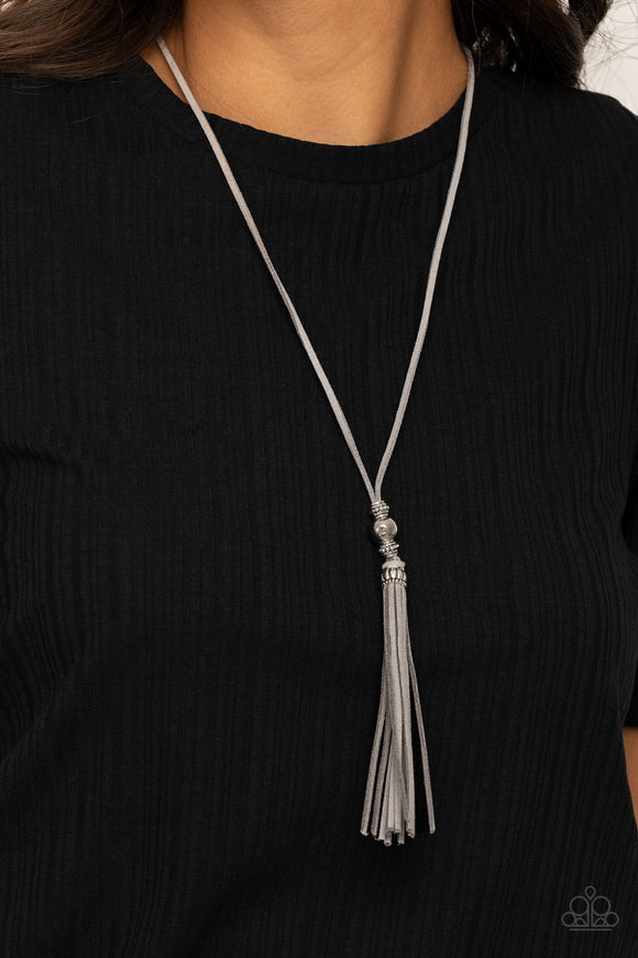 Hold My Tassel Silver ✨ Necklace Long