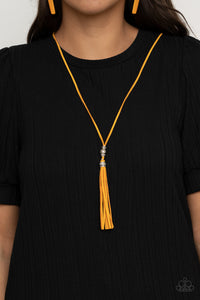Necklace Long,Suede,Urban Necklace,Yellow,Hold My Tassel Yellow ✨ Necklace