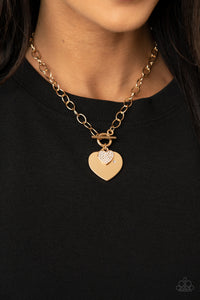 Gold,Hearts,Necklace Short,Necklace Toggle,Valentine's Day,Heart-Stopping Sparkle Gold ✧ Necklace