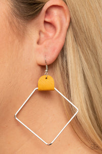 Earrings Fish Hook,Earrings Leather,Leather,Yellow,Friends of a LEATHER Yellow ✧ Leather Earrings