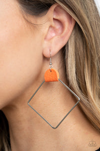 Earrings Fish Hook,Earrings Leather,Leather,Orange,Friends of a LEATHER Orange ✧ Leather Earrings