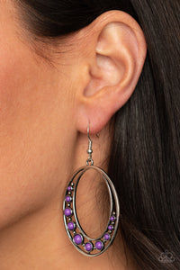Earrings Fish Hook,Purple,Crescent Cove Purple ✧ Earrings