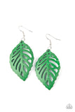 LEAF Em Hanging Green ✧ Wood Earrings Earrings