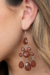 Brown,Earrings Fish Hook,Afterglow Glamour Brown ✧ Earrings