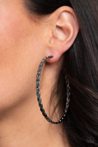 Black,Earrings Hoop,Gunmetal,Infinite Twist Black ✧ Hoop Earrings