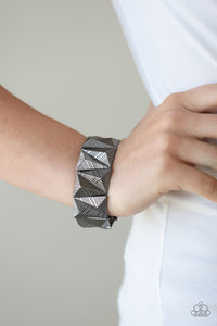 Black,Bracelet Stretchy,Gunmetal,Metallic Geode Black ✧ Bracelet