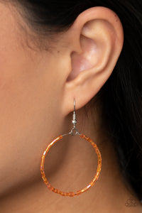 Earrings Fish Hook,Iridescent,Orange,Colorfully Curvy Orange ✧ Earrings