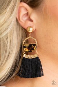 Animal Print,Earrings Acrylic,Earrings Fringe,Earrings Post,Gold,Multi-Colored,Tassel Trot Multi ✧ Acrylic Fringe Post Earrings
