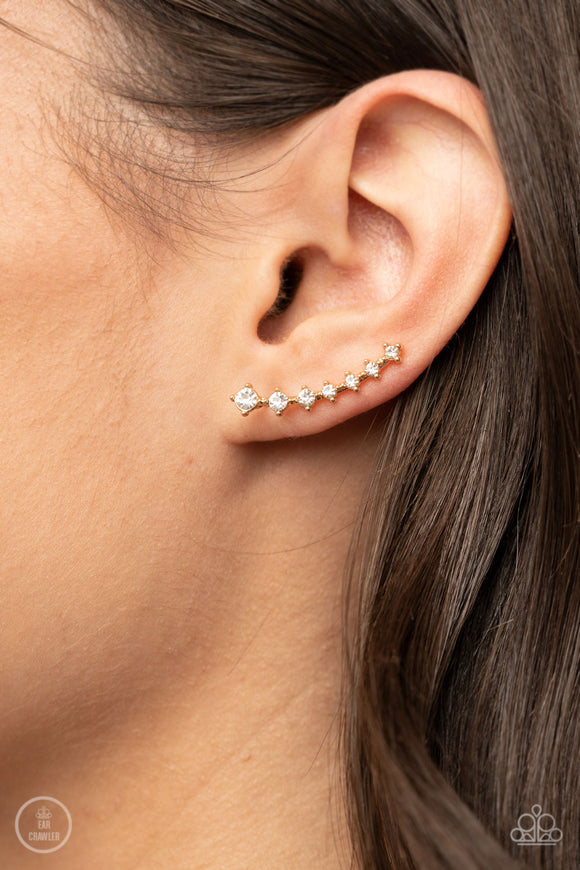New Age Nebula Gold ✧ Ear Crawler Post Earrings Ear Crawler Post Earrings