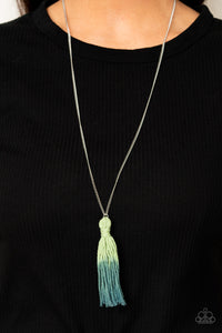 Blue,Green,Multi-Colored,Necklace Fringe,Necklace Long,Totally Tasseled Green ✨ Necklace