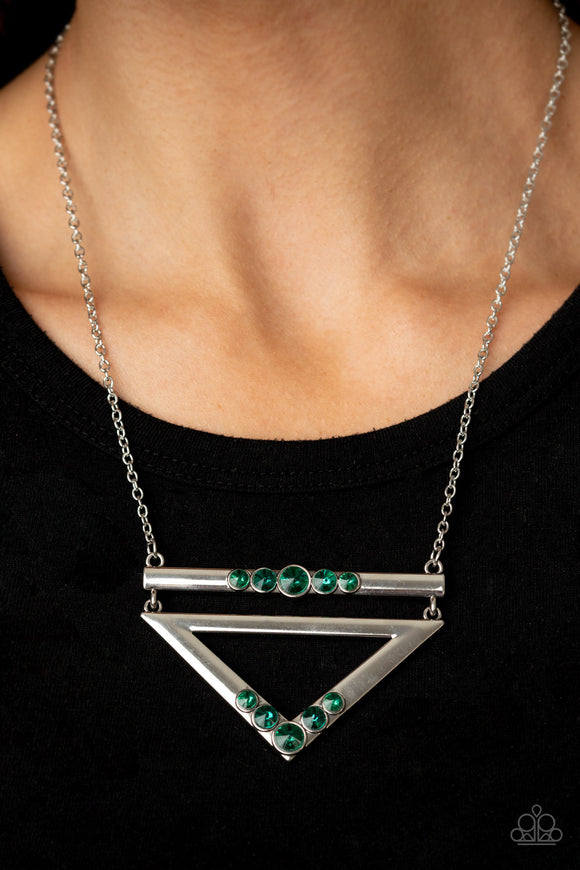 Triangulated Twinkle Green ✨ Necklace Short
