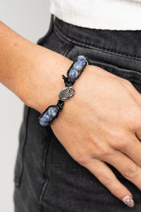 4thofJuly,Blue,Bracelet Button Loop Closure,Urban Bracelet,Homespun Stones Blue ✧ Urban Bracelet
