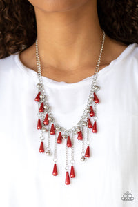 Necklace Short,Red,Fleur de Fringe Red ✨ Necklace
