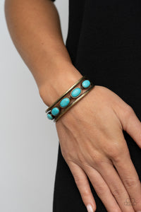 Bracelet Cuff,Brass,Turquoise,River Rock Canyons Brass ✧ Bracelet