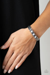 Bracelet Cuff,Gray,Silver,Mojave Glyphs Silver ✧ Bracelet