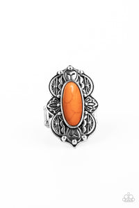Orange,Ring Wide Back,Lotus Oasis Orange ✧ Ring