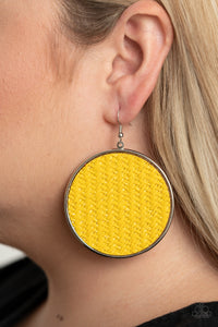 Earrings Fish Hook,Yellow,Wonderfully Woven Yellow ✧ Earrings