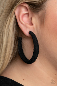 Black,Earrings Hoop,TWINE and Dine Black ✧ Hoop Earrings