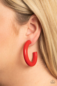 Earrings Hoop,Earrings Wooden,Red,Wooden,Woodsy Wonder Red ✧ Wood Hoop Earrings