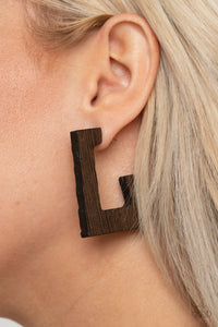 Brown,Earrings Hoop,Earrings Wooden,Wooden,The Girl Next OUTDOOR Brown ✧ Wood Hoop Earrings