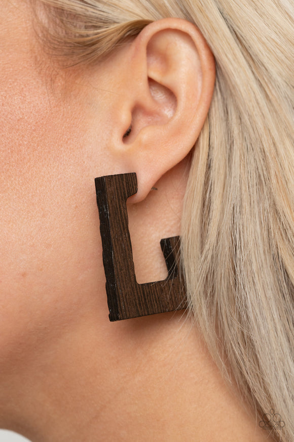 The Girl Next OUTDOOR Brown ✧ Wood Hoop Earrings Hoop Earrings