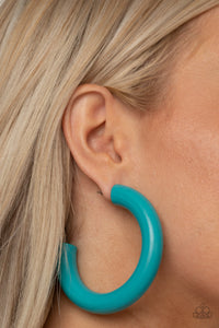 Blue,Earrings Hoop,Earrings Wooden,Wooden,I WOOD Walk 500 Miles Blue ✧ Wood Hoop Earrings