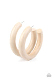 I WOOD Walk 500 Miles White ✧ Wood Hoop Earrings Hoop Earrings