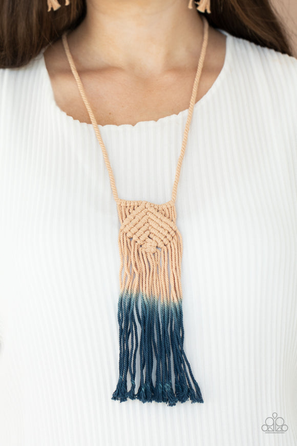 Look At MACRAME Now Blue ✨ Necklace Long