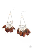 Haute Hawk White ✧ Feather Wood Bead Earrings Earrings