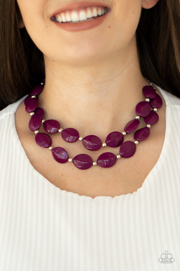 Two-Story Stunner Purple ✨ Necklace Short