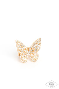 Black Diamond Exclusive,Butterfly,Fan Favorite,Favorite,Gold,Ring Wide Back,Flauntable Flutter Gold ✧ Butterfly Ring
